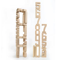 32 Pcs Wooden Math Number Building Blocks Set with Tray - BIG FRENCHIES