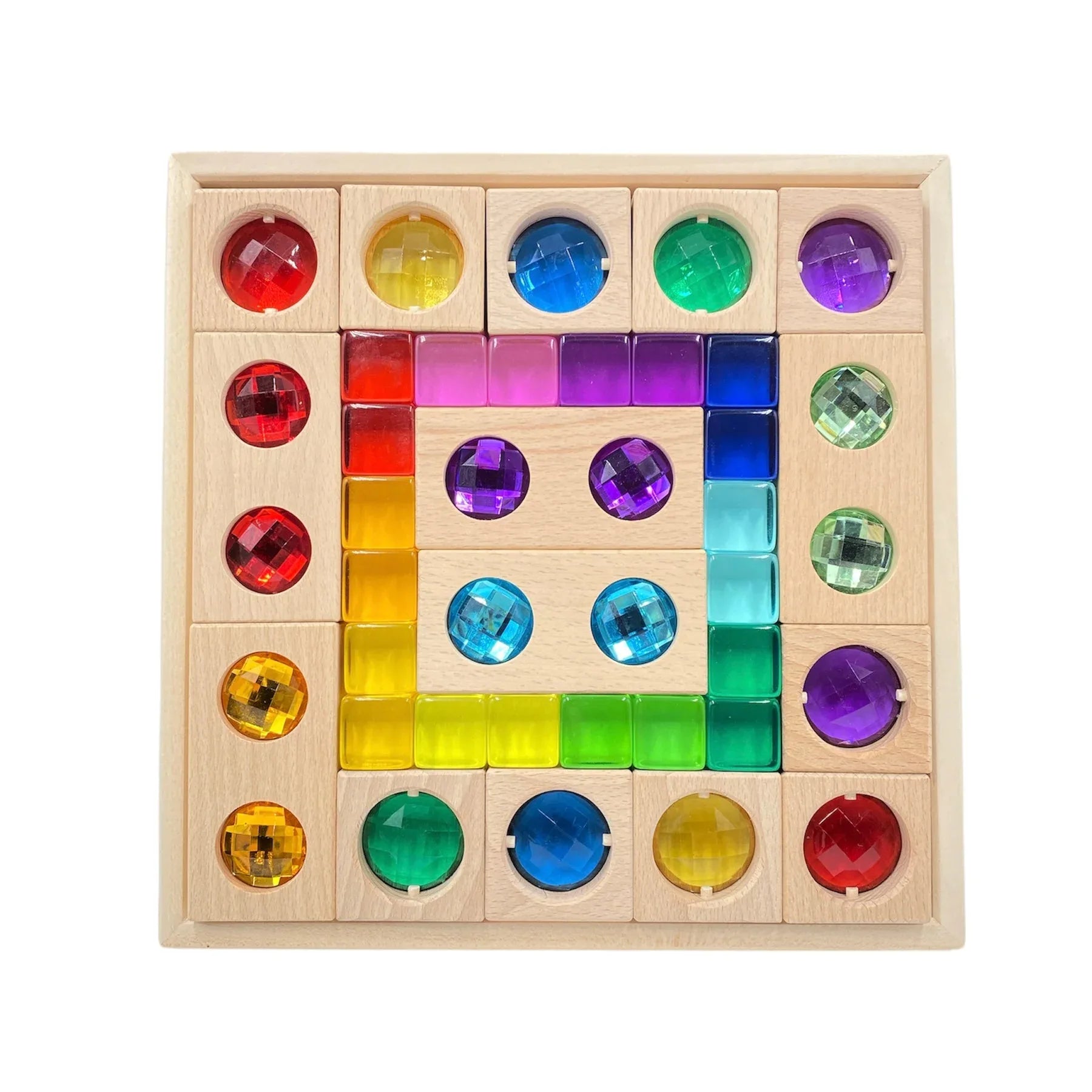15 Pcs Colored Track with 20 Pcs Lucite Cubes Set with Storage Tray - BIG FRENCHIES