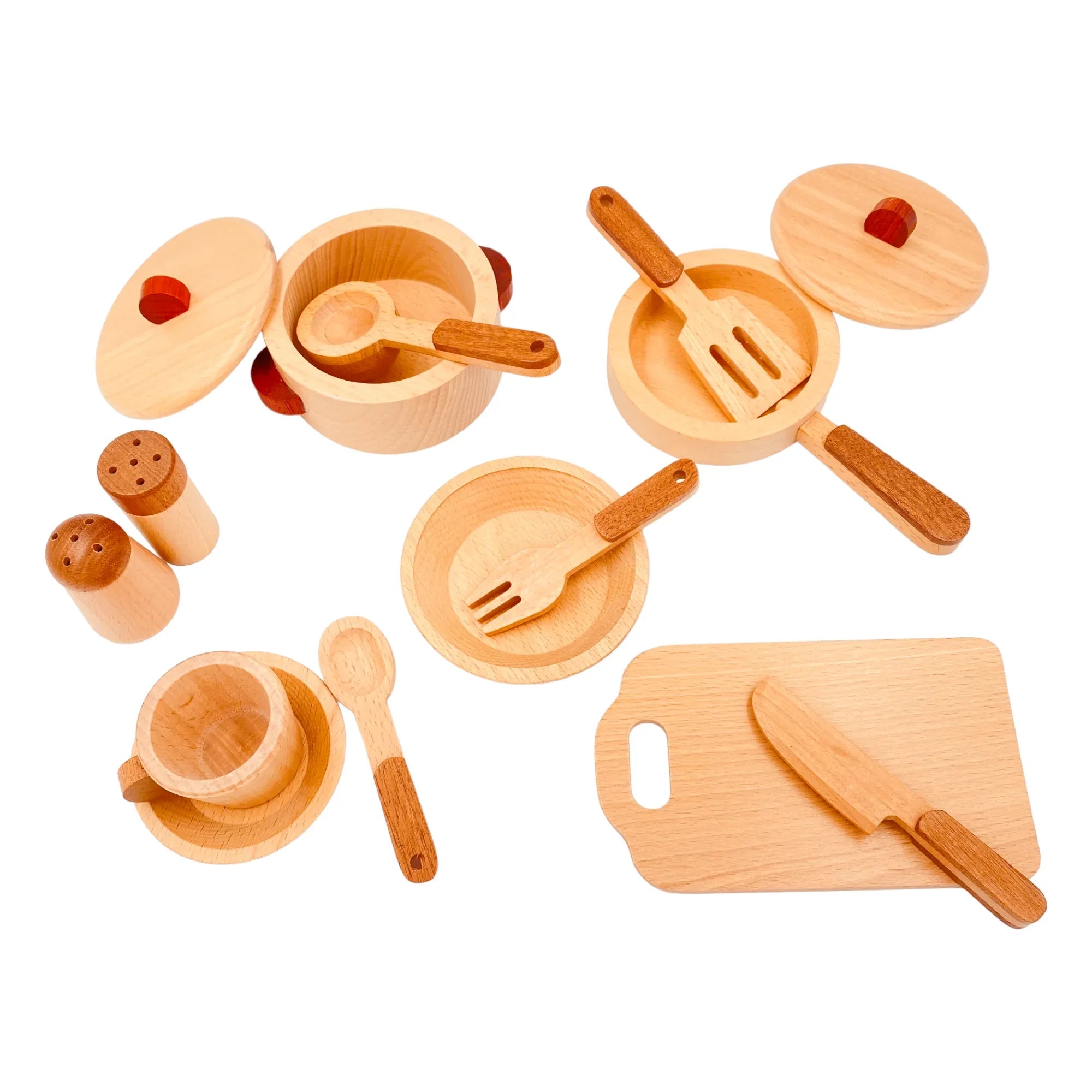 15 Pcs Wooden Kitchen Cookware Playset - BIG FRENCHIES
