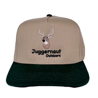Juggernaut Outdoors Custom Embroidered Tan/Green SnapBack
