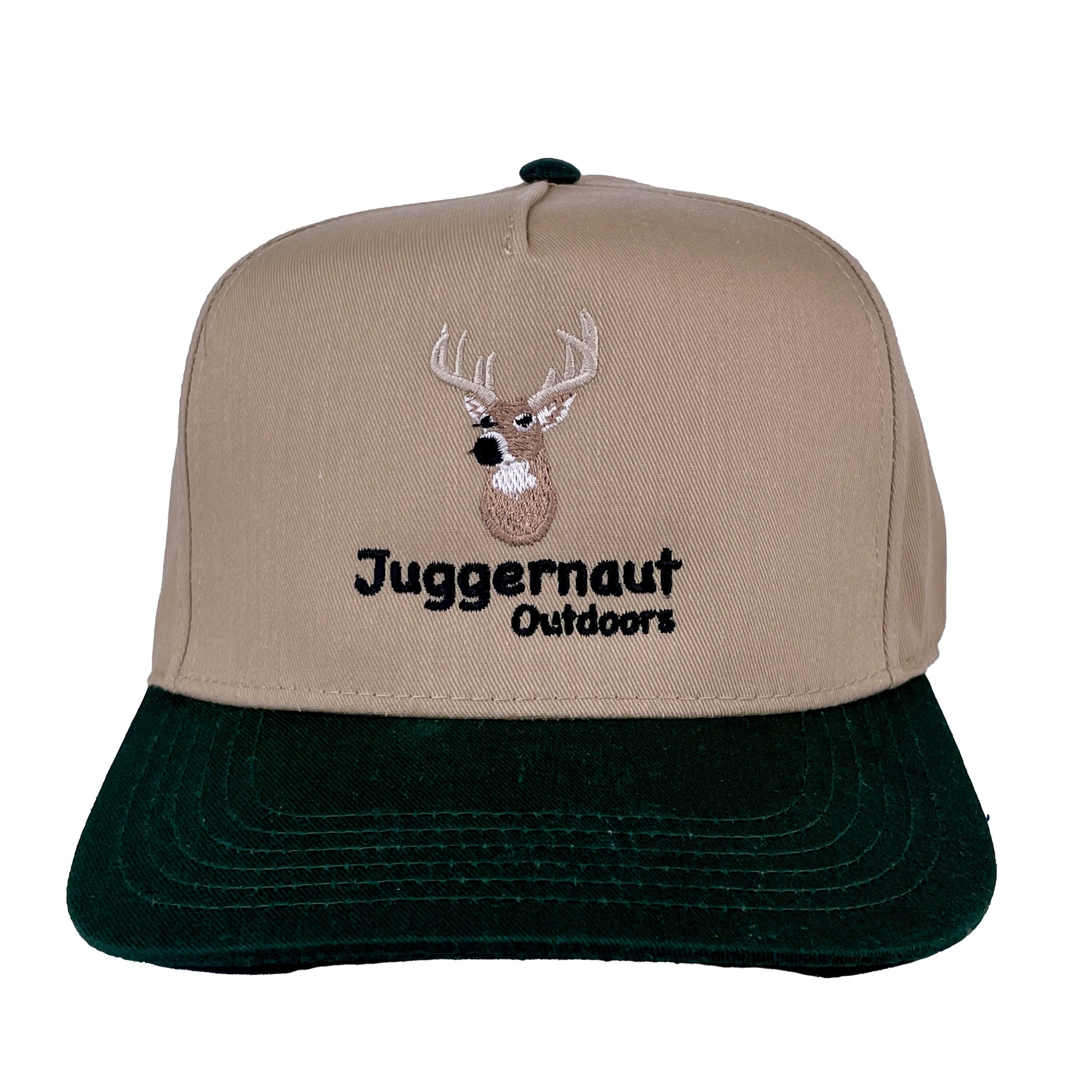 Juggernaut Outdoors Custom Embroidered Tan/Green SnapBack
