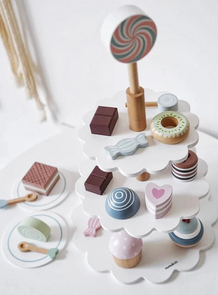 22-Piece Cake Pop Shop Wooden Pretend Dessert Bakery Play Set - BIG FRENCHIES