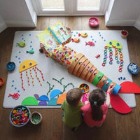 72-Piece Wooden Coins & Rings Set – Rainbow Colors | Sorting & Stacking Play - BIG FRENCHIES