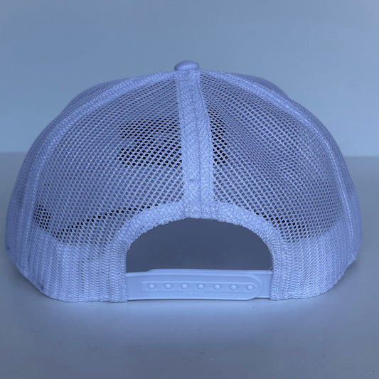 NO MORE MR NICE GUY ON YOUR KNEES White Mesh Trucker Flat Brim SnapBack Funny Cap Hat Custom Embroidered