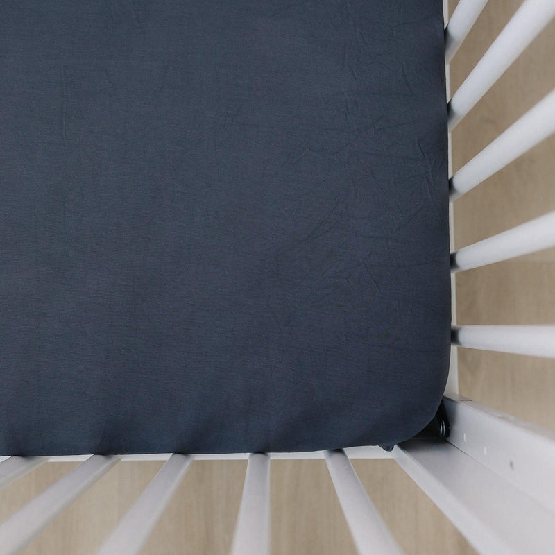 Charcoal Bamboo Stretch Crib Sheet - BIG FRENCHIES