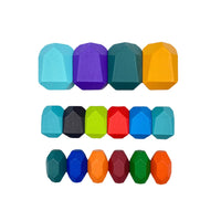 16-Piece Wooden Balancing Stones Stacking Blocks – Primary Colors - BIG FRENCHIES