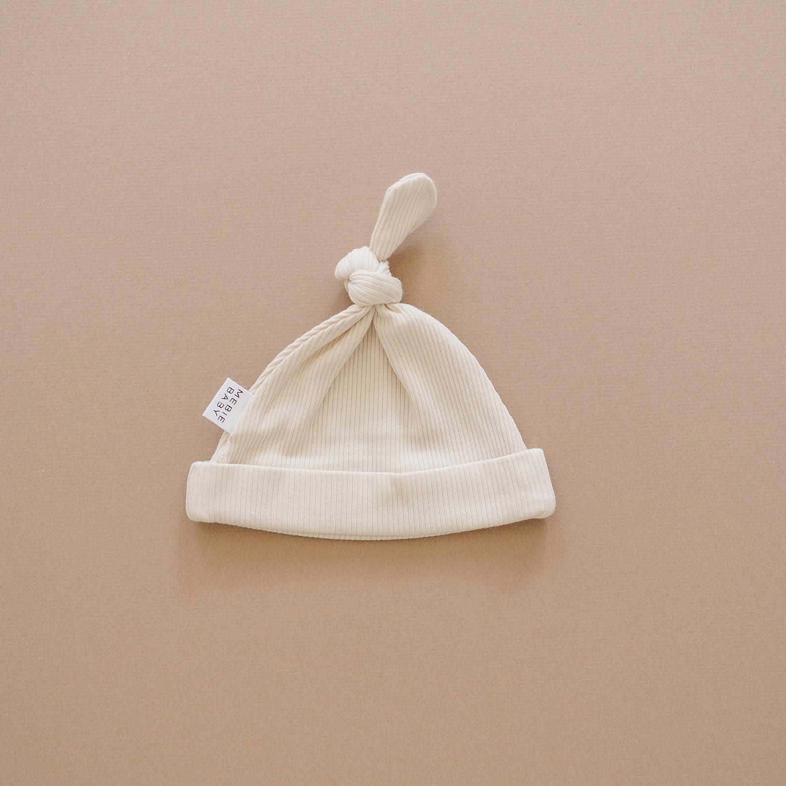 Vanilla Organic Ribbed Newborn Knot Hat - BIG FRENCHIES