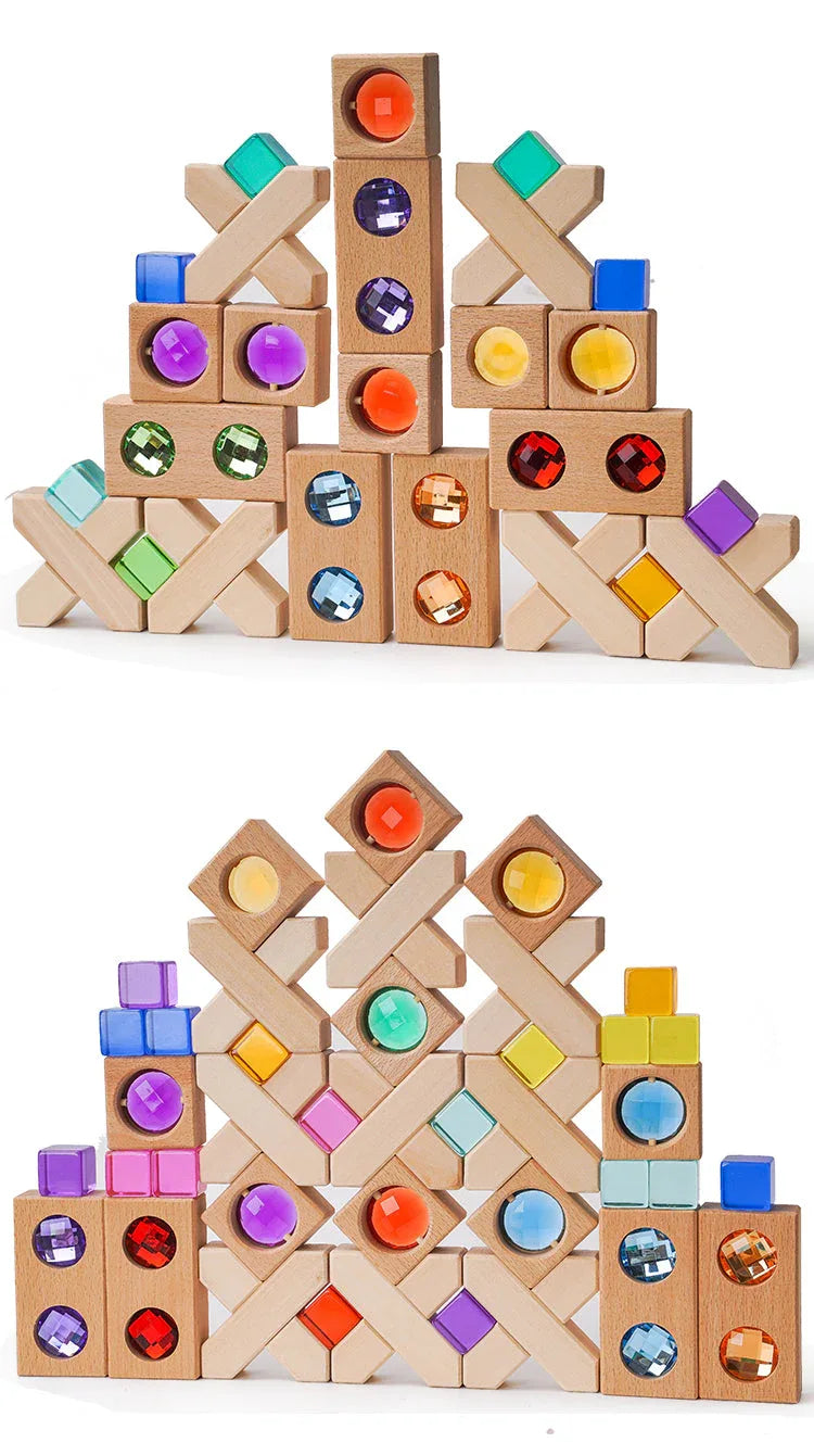 80 Pcs Combination Set with 32 X-Shape Blocks and 48 Lucite Cubes - BIG FRENCHIES