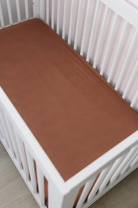 Rust Bamboo Stretch Crib Sheet - BIG FRENCHIES