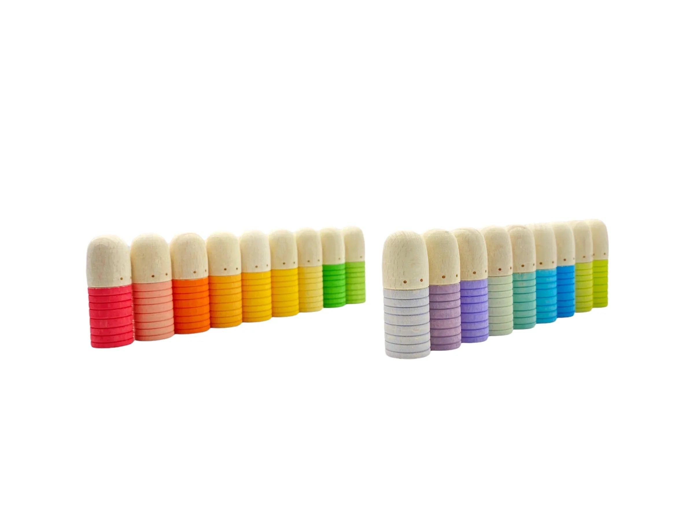 18 Pcs STAINED Wooden Brots Set - BIG FRENCHIES