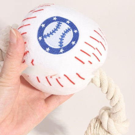 Dog toy baseball rope-Pet Toys-BIG FRENCHIES-Jane's Pet Boutique