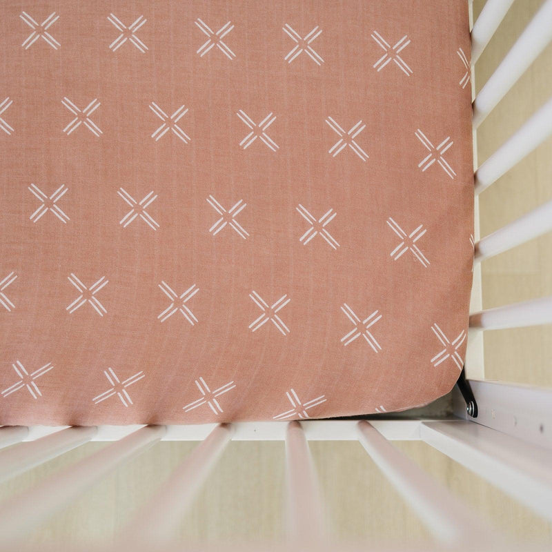 Just Peachy Muslin Crib Sheet - BIG FRENCHIES
