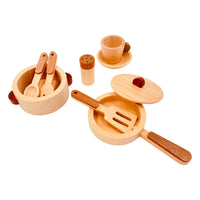 15 Pcs Wooden Kitchen Cookware Playset - BIG FRENCHIES