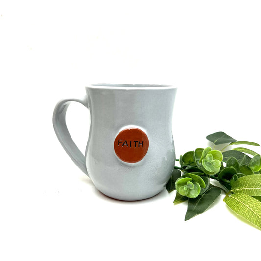 Faith Button Mug - Grey - BIG FRENCHIES
