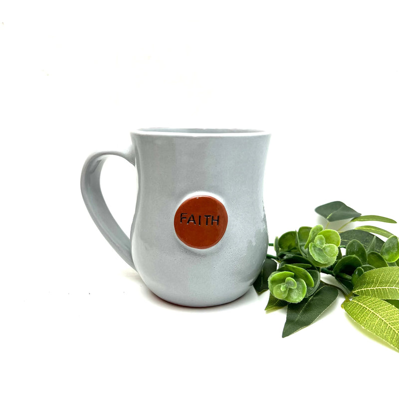 Faith Button Mug - Grey - BIG FRENCHIES