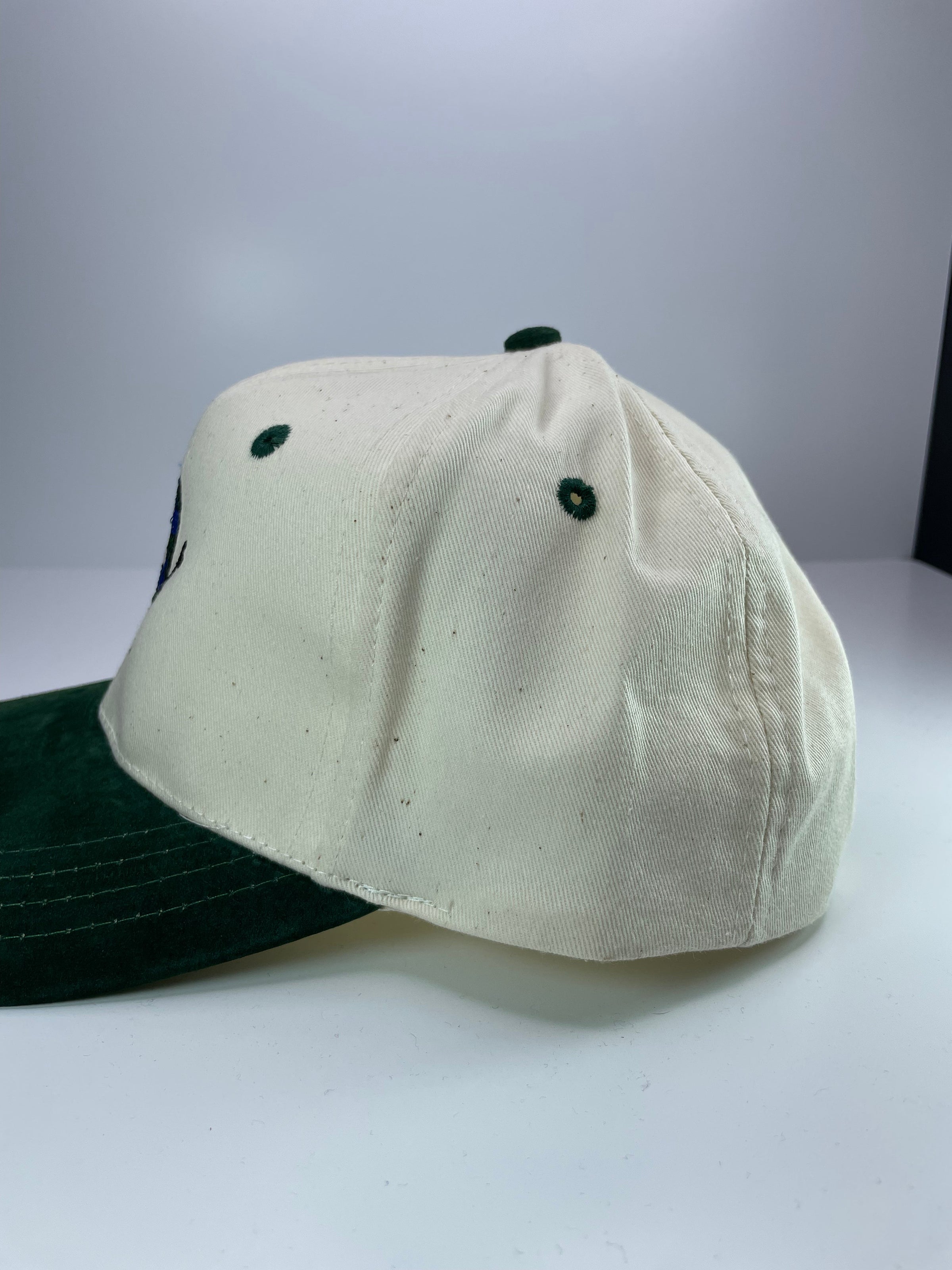 Earth Man Suede Brim Snapback Cap Hat Custom Embroidered