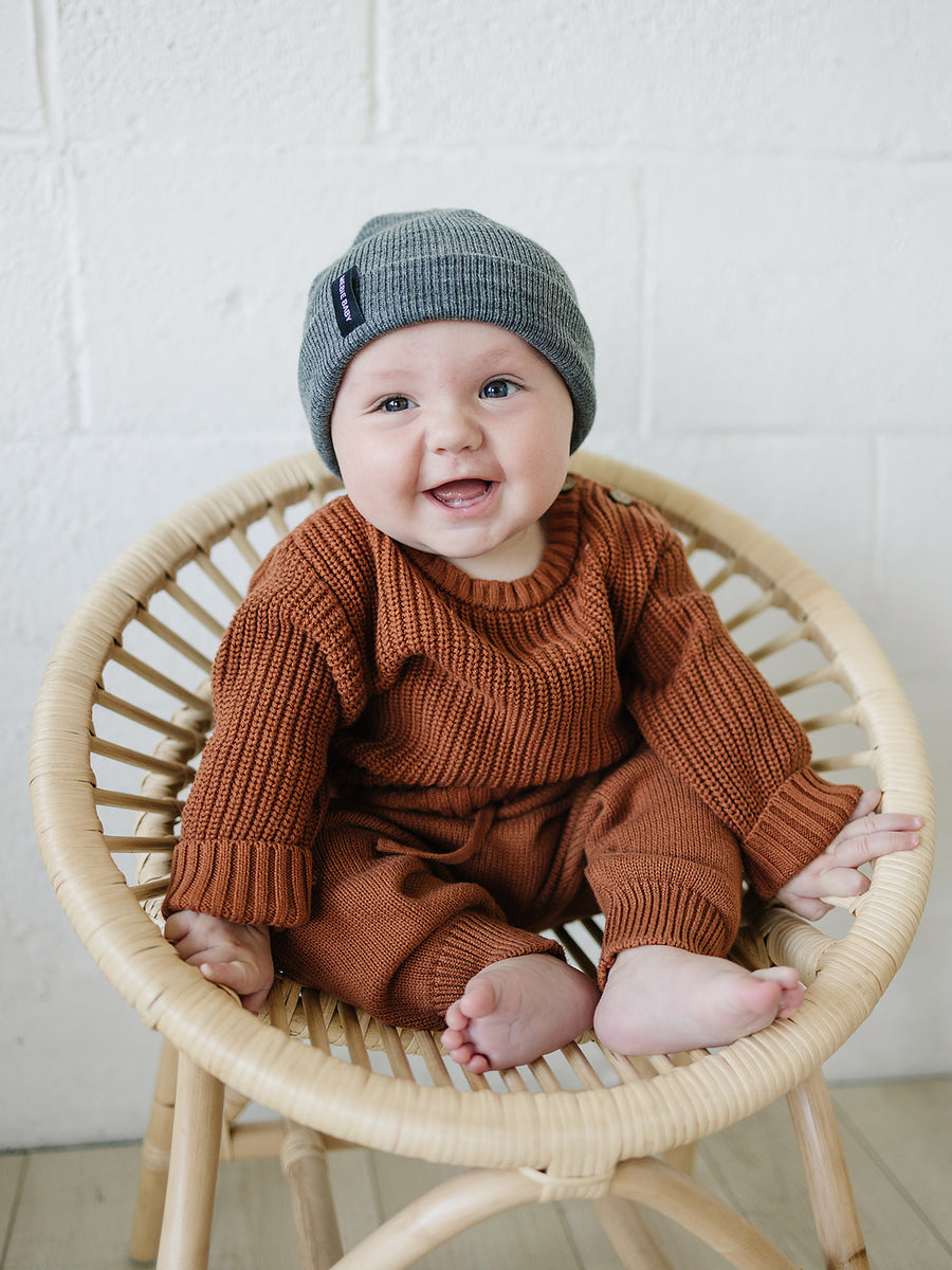Dark Grey Mebie Baby Beanie - BIG FRENCHIES