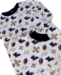 Who Dat Ruffle Bamboo Pajamas