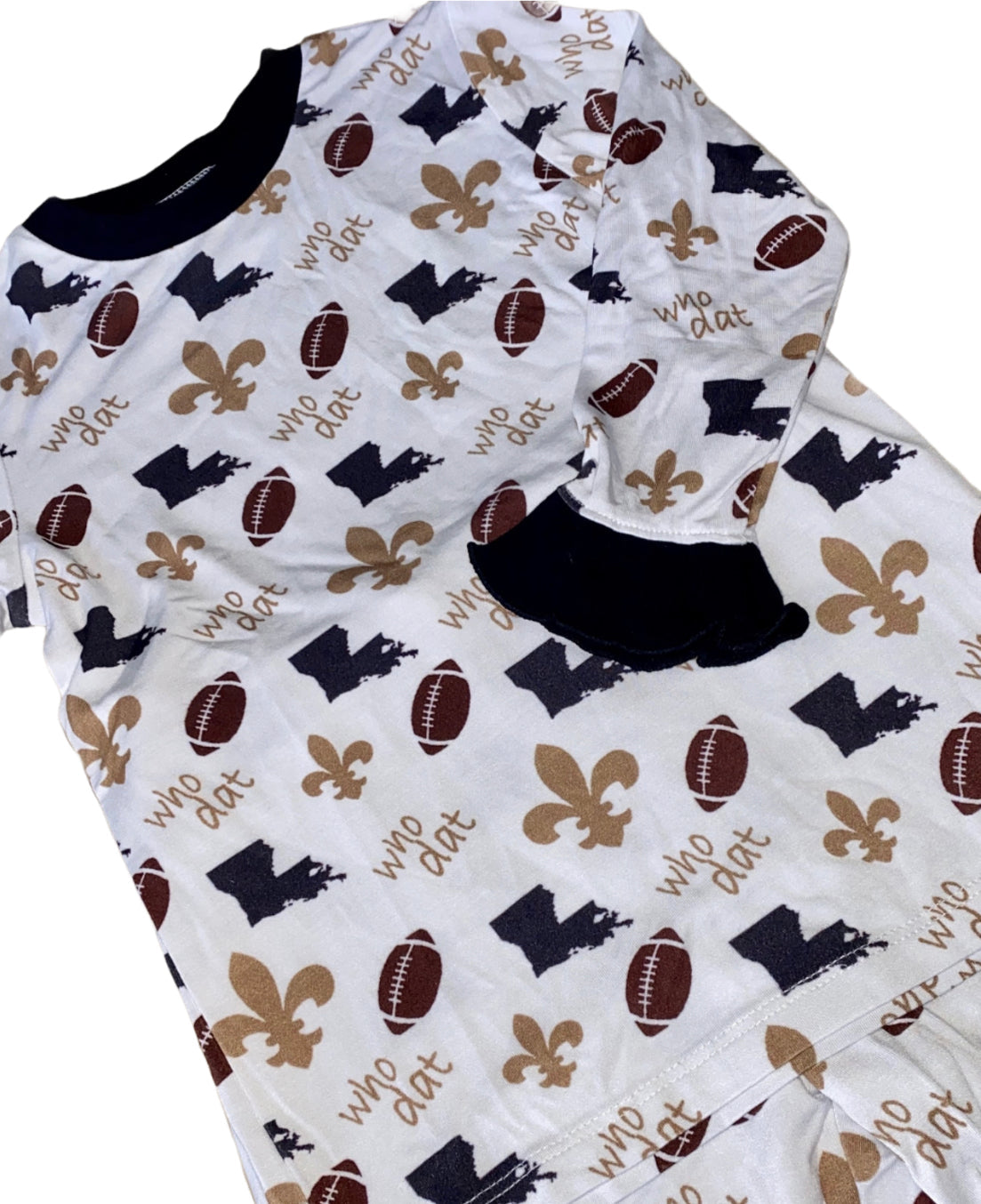 Who Dat Ruffle Bamboo Pajamas