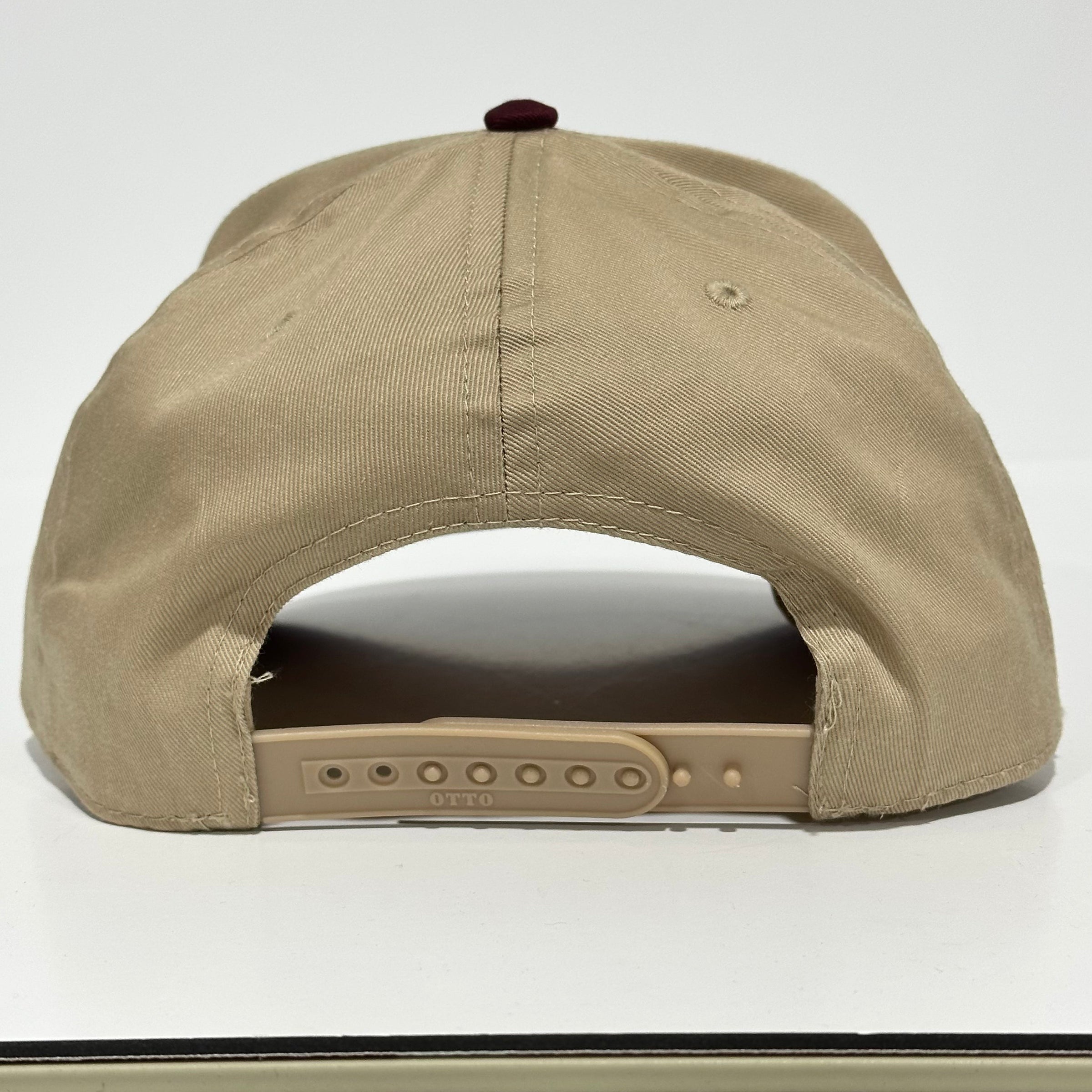 I MARRIED A NUN Tan Maroon SnapBack Cap Funny Dad Hat Custom Embroidered