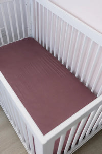 Plum Bamboo Stretch Crib Sheet - BIG FRENCHIES