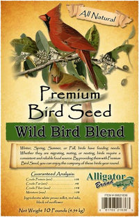 Alligator Premium Wild Bird Seed Blend 10 lb No Corn Natural Year-Round Feed