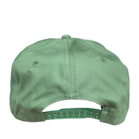 RUN THE DANG BALL Yellow and Green on a Vintage Rope Green Snapback Cap Hat Custom Embroidered