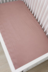 Dusty Rose Bamboo Stretch Crib Sheet - BIG FRENCHIES