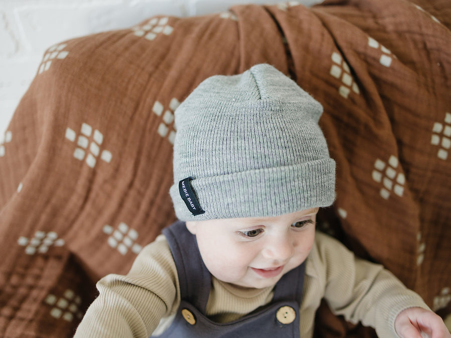 Light Grey Mebie Baby Beanie - BIG FRENCHIES