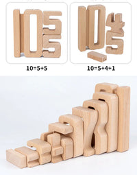 32 Pcs Wooden Math Number Building Blocks Set with Tray - BIG FRENCHIES