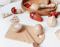 30 Pcs Wooden Fruits and Vegetables Cutting Playset - BIG FRENCHIES