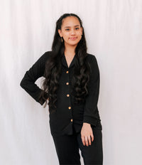 Nightfall | Adult Button Pajama Top White Trim