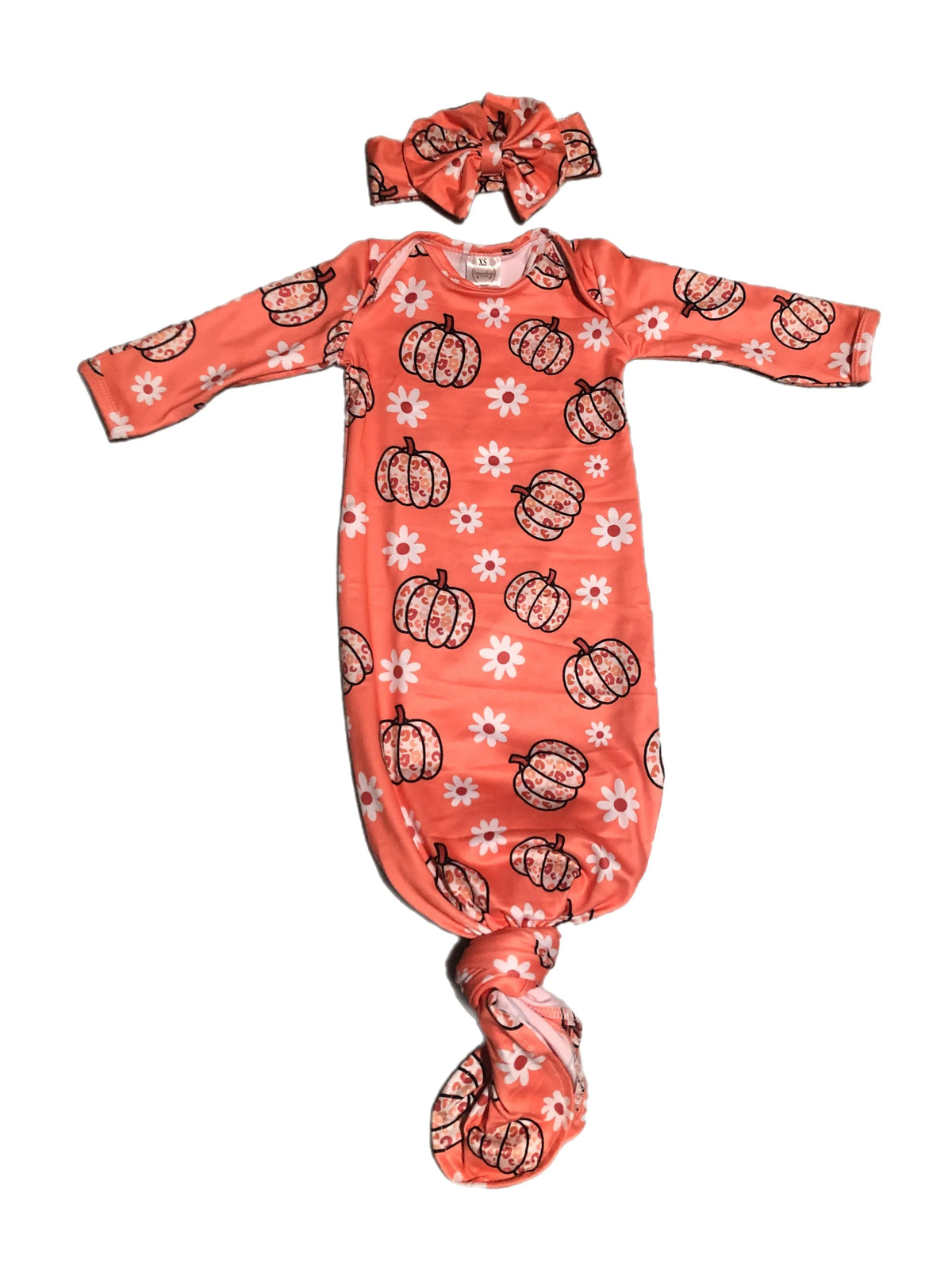 Leopard pumpkin gown and headband set - BIG FRENCHIES