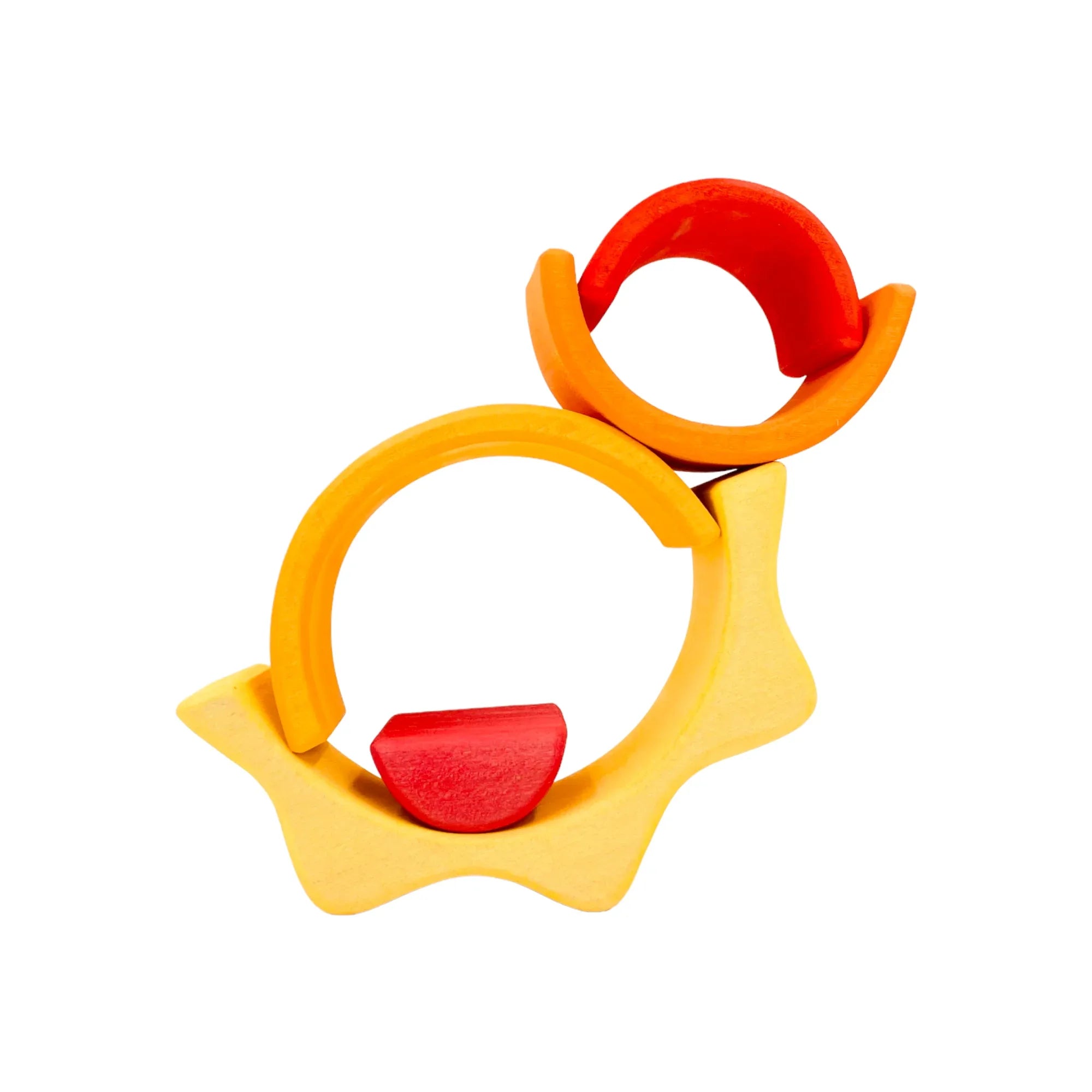 5-Piece Stained Mini Wooden Sun Rainbow Stacker - BIG FRENCHIES