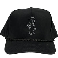 Ghost on Vintage Custom Embroidered Black SnapBack Hat Cap with Rope