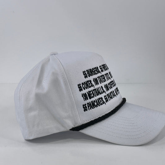 55 burgers 55 fries pay it forward custom embroidered snapback cap