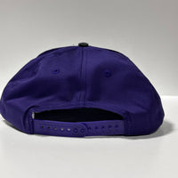 CROWN Vintage Purple Plaid Brim Mid Crown SnapBack Cap Hat Custom Embroidered