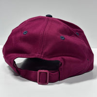 Pheasant on a Vintage Burgundy Mid Crown Strapback Cap Hat Custom Embroidered