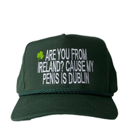 St. Patricks Day Are You From Ireland Cause My Penis is Dublin Green Rope SnapBack Cap Custom Embroidered NSFW hat