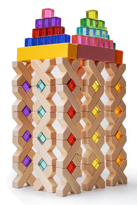 80 Pcs Combination Set with 32 X-Shape Blocks and 48 Lucite Cubes - BIG FRENCHIES