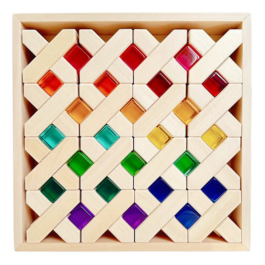 80 Pcs Combination Set with 32 X-Shape Blocks and 48 Lucite Cubes - BIG FRENCHIES