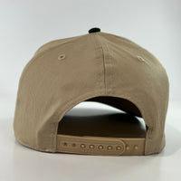 WOOD Duck on a tan crown green brim SnapBack Hat Cap Custom Embroidered
