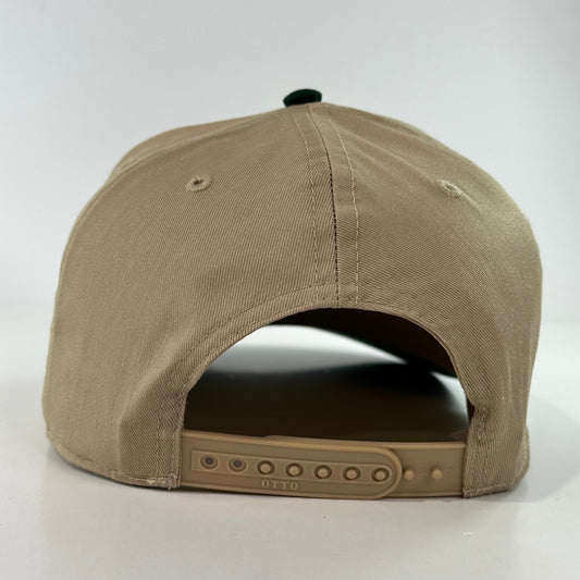 WOOD Duck on a tan crown green brim SnapBack Hat Cap Custom Embroidered