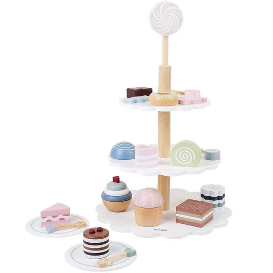 22-Piece Cake Pop Shop Wooden Pretend Dessert Bakery Play Set - BIG FRENCHIES