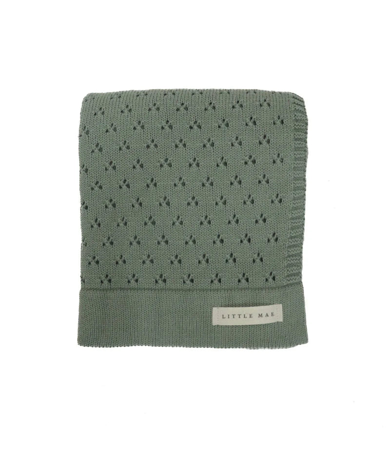 Mint Pointelle Knit Blanket - BIG FRENCHIES