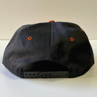 RUN THE DANG BALL Orange and Black on a Vintage Snapback Cap Hat Custom Embroidered