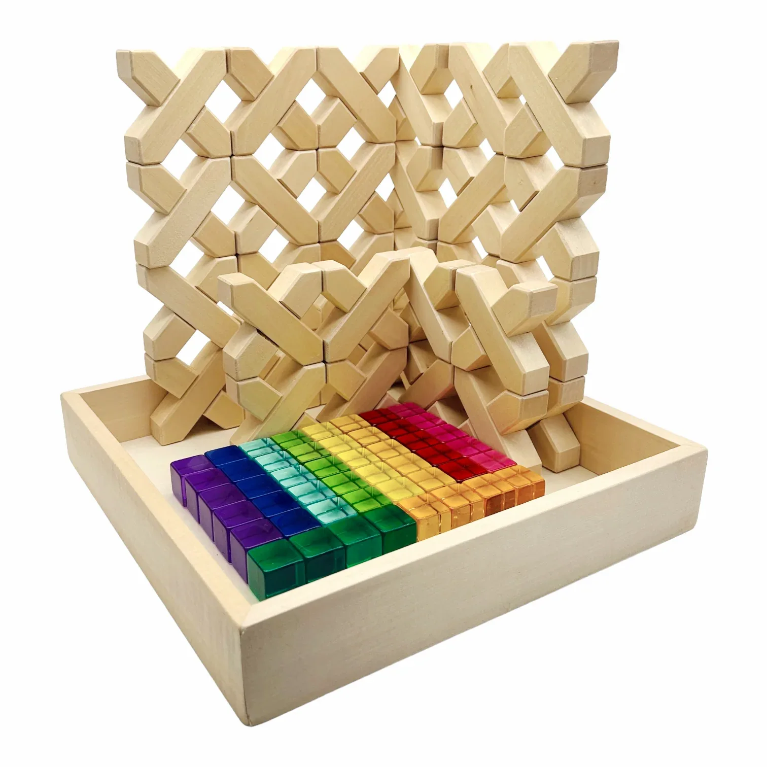 80 Pcs Combination Set with 32 X-Shape Blocks and 48 Lucite Cubes - BIG FRENCHIES