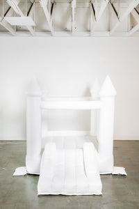 Mini Ava - White Bounce House with Cone Tops