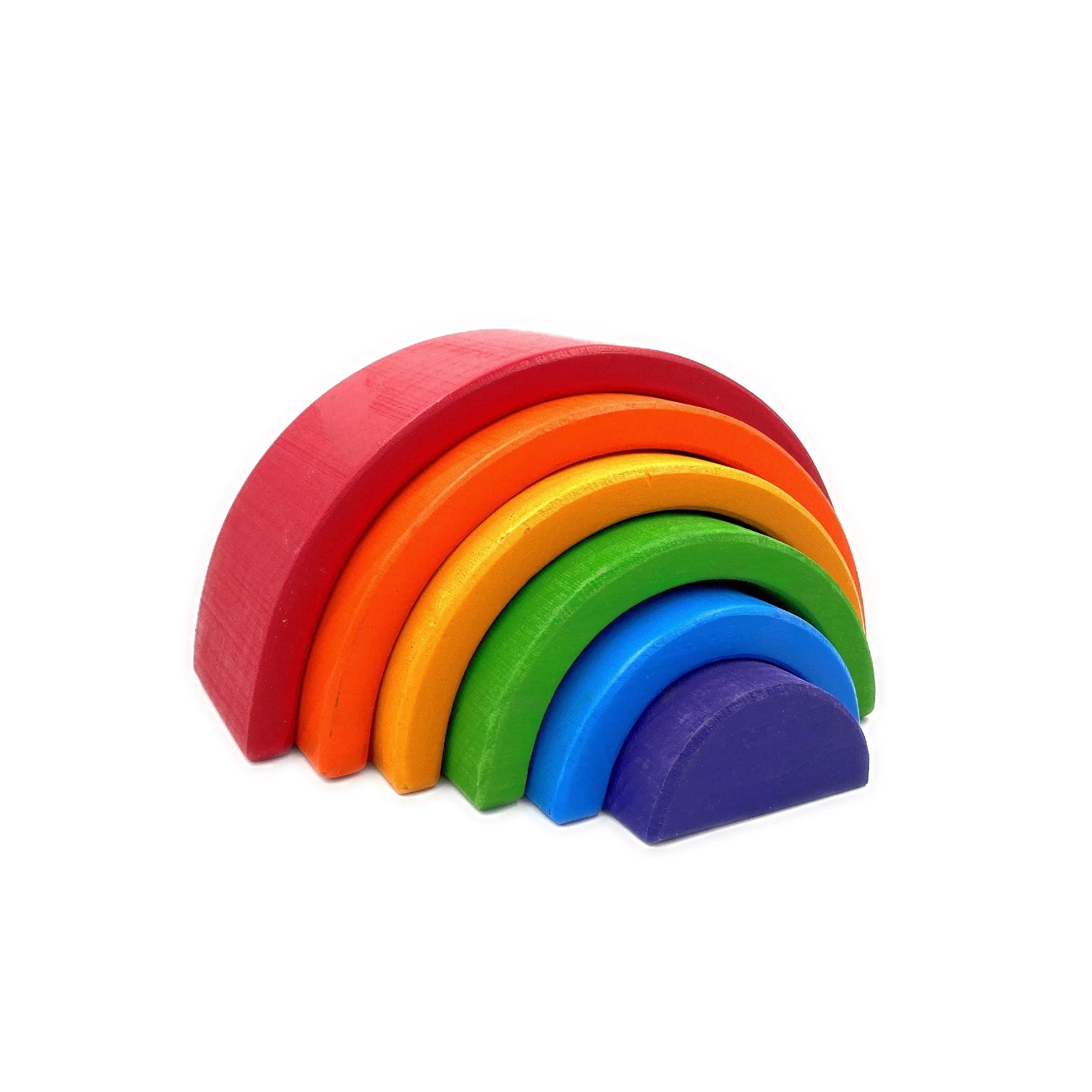 6 Pcs Small Rainbow Stacking Blocks in Primary Colors - BIG FRENCHIES