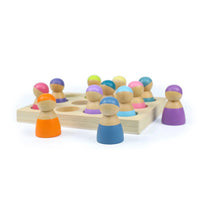 12-Piece Pastel Rainbow Peg Doll People with Sorting Tray – Macaron Colors - BIG FRENCHIES